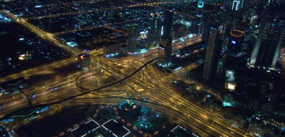 city roads at night