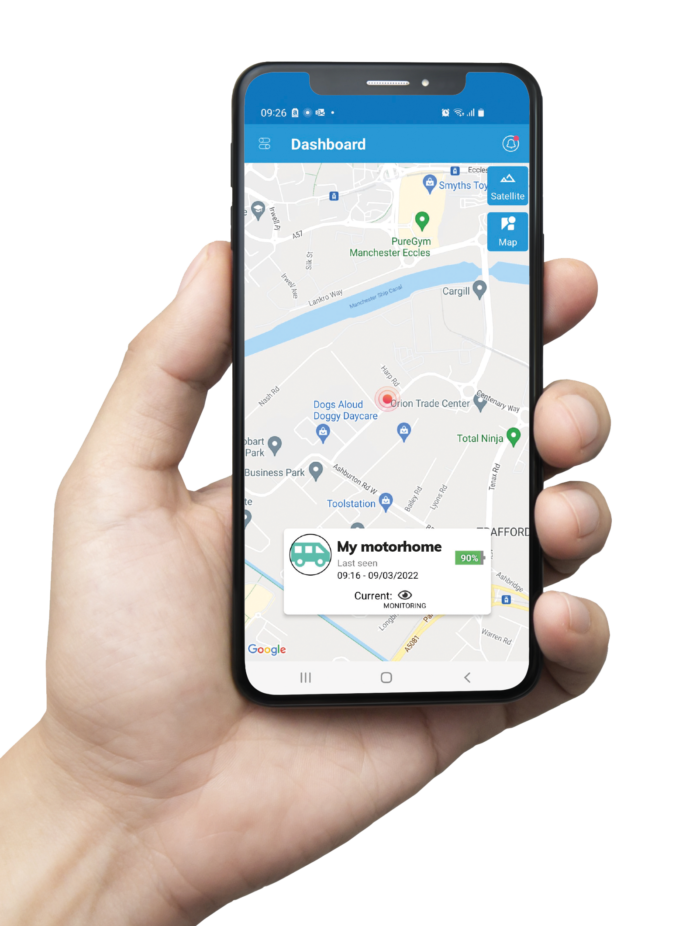 Aguri vehicle tracking app on smartphone